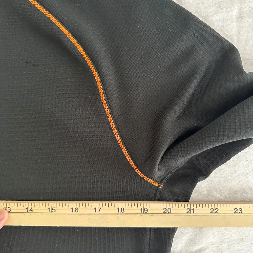 The North Face Mens Quarter Zip Pullover Black Orange Contrast Stitch Large